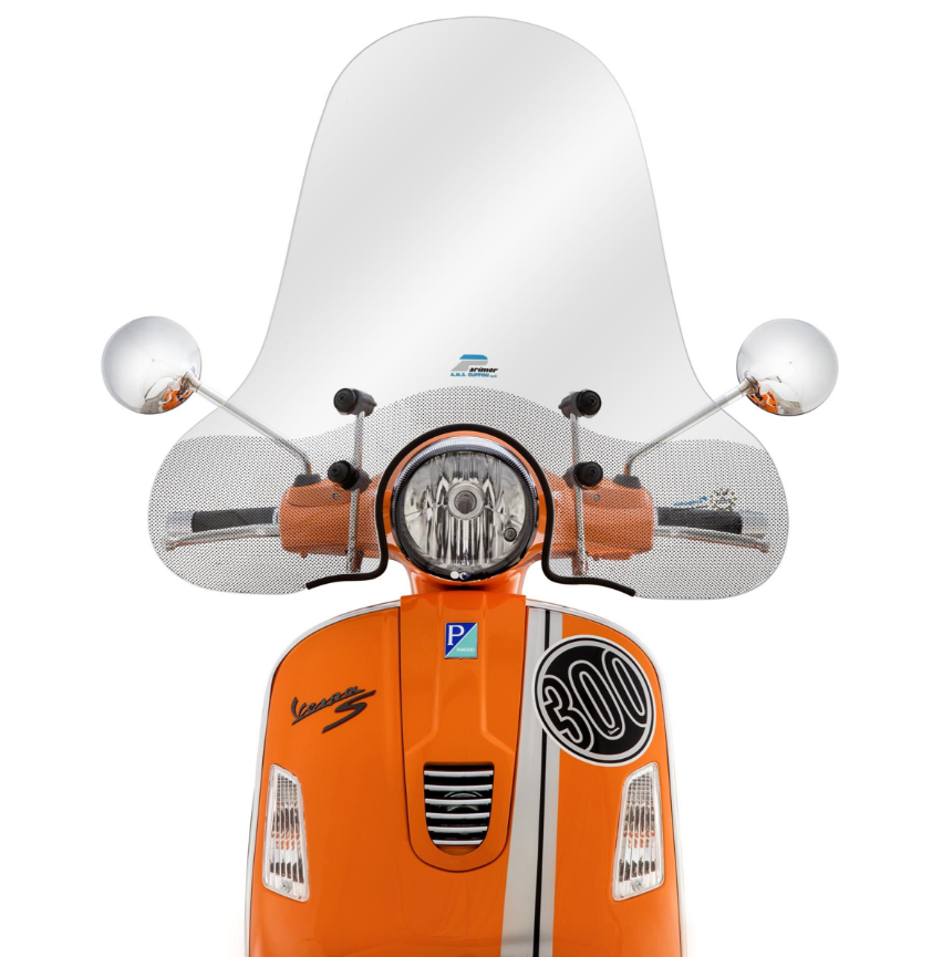 Windshield CUPPINI high for Vespa GTS/GTS Super/GT/GT L 125-300cc, clear