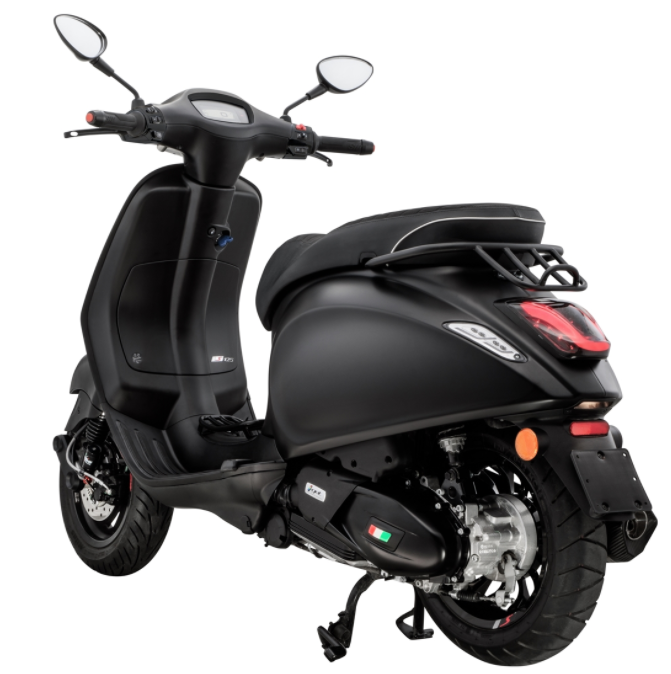 Luggage carrier step-through black for Vespa Primavera/Sprint 50-150cc
