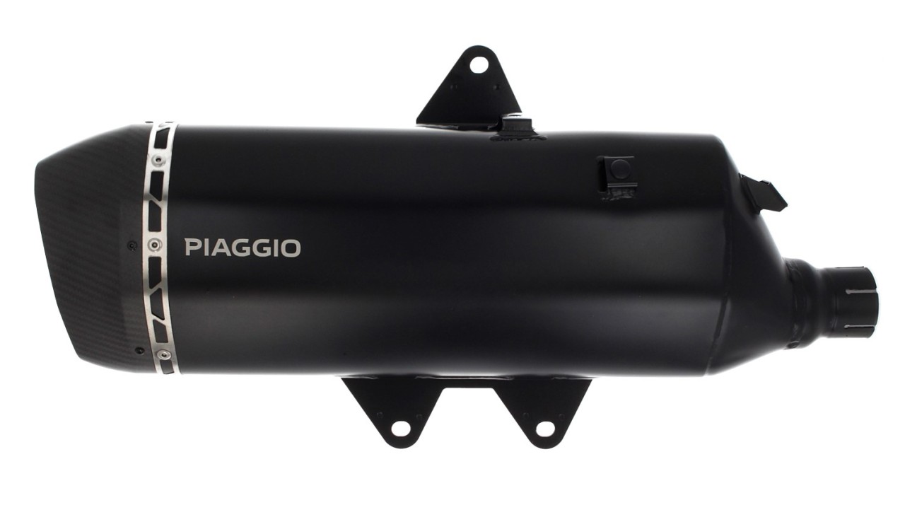 Slip-on silencer stainless steel black for Piaggio MP3 HPE 530
