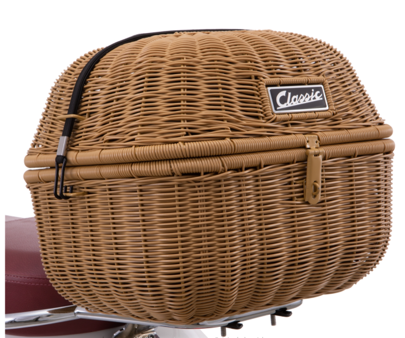 Luggage basket Classic with luggage bridge for Vespa Primavera/Sprint 50-150cc,brown