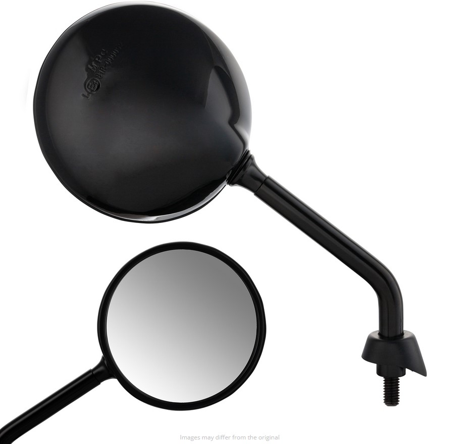 Mirror Shorty for Vespa, black glossy, right and left (pair)