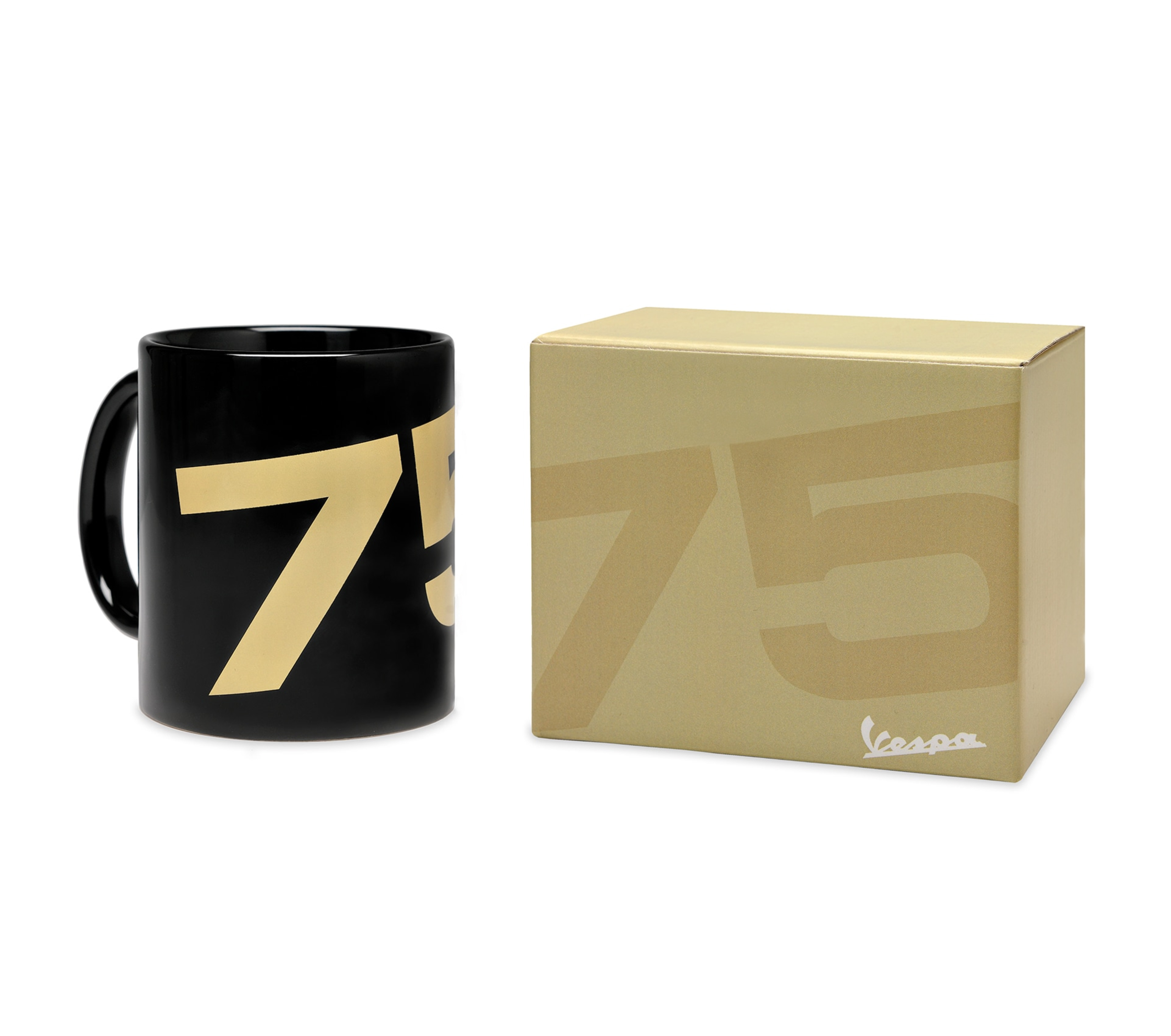 Vespa mug 75 years - black