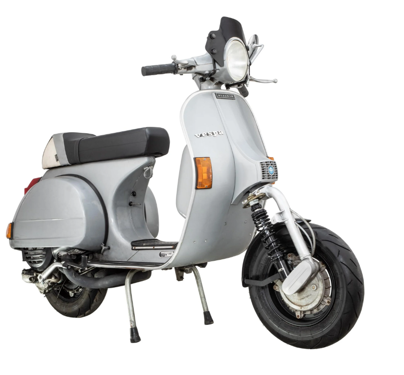 Mudguard 2.0 Garelli Race EVO II for Vespa PX 80-200ccm, GRP black, bracket black