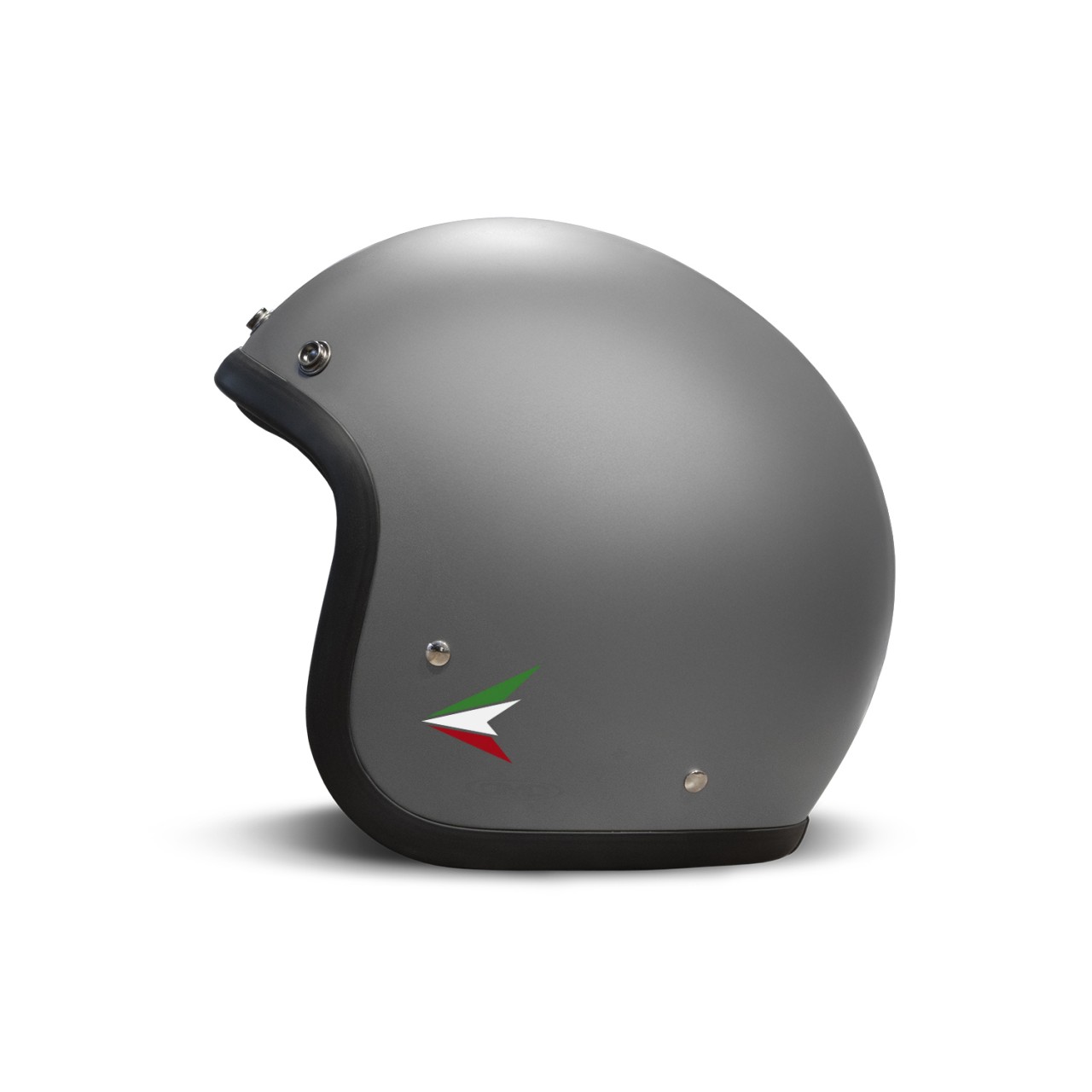 DMD jet helmet Retro, black, matt, Ita Grey, fiberglass, ECE 22.06