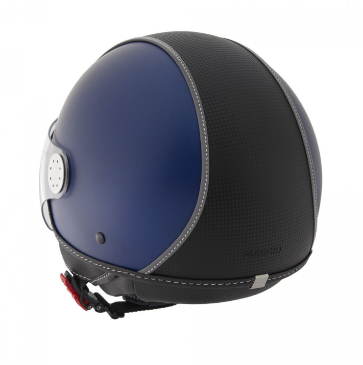 Piaggio Demi Jet helmet, carbon skin, blue
