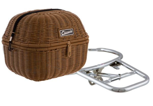 Luggage basket Classic with luggage rack for Vespa Primavera/​Sprint 50-150ccm, brown