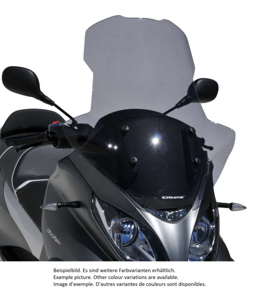 Windshield ERMAX High Protection with hand guard for Piaggio MP3 400 HPE (-22), gray